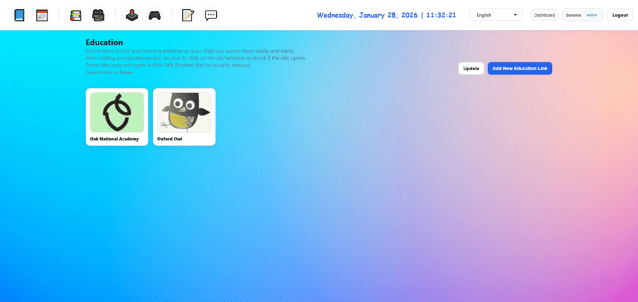 Kids Safe Browser education view 1